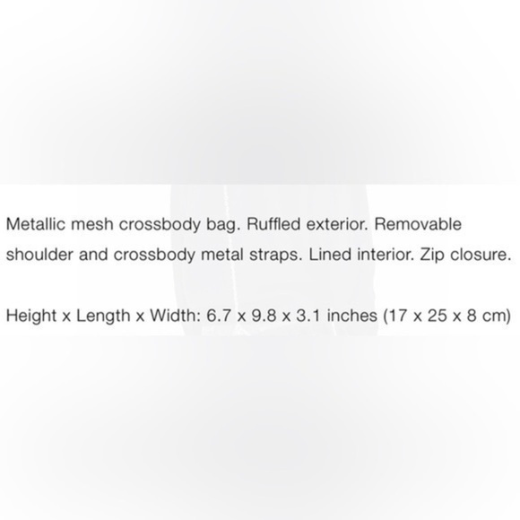 New Zara Black Ruffle Mesh Crossbody Bay With Rhinestone Strap Decor - Picture 7 of 9